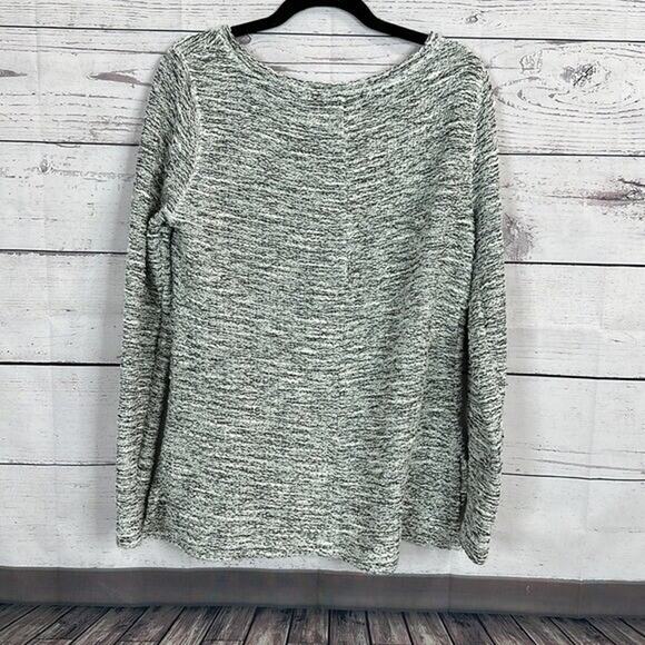 J Crew Mercantile Sweater Womens Medium Gray Knit Marled Tunic Textured Boxy - Picture 7 of 11